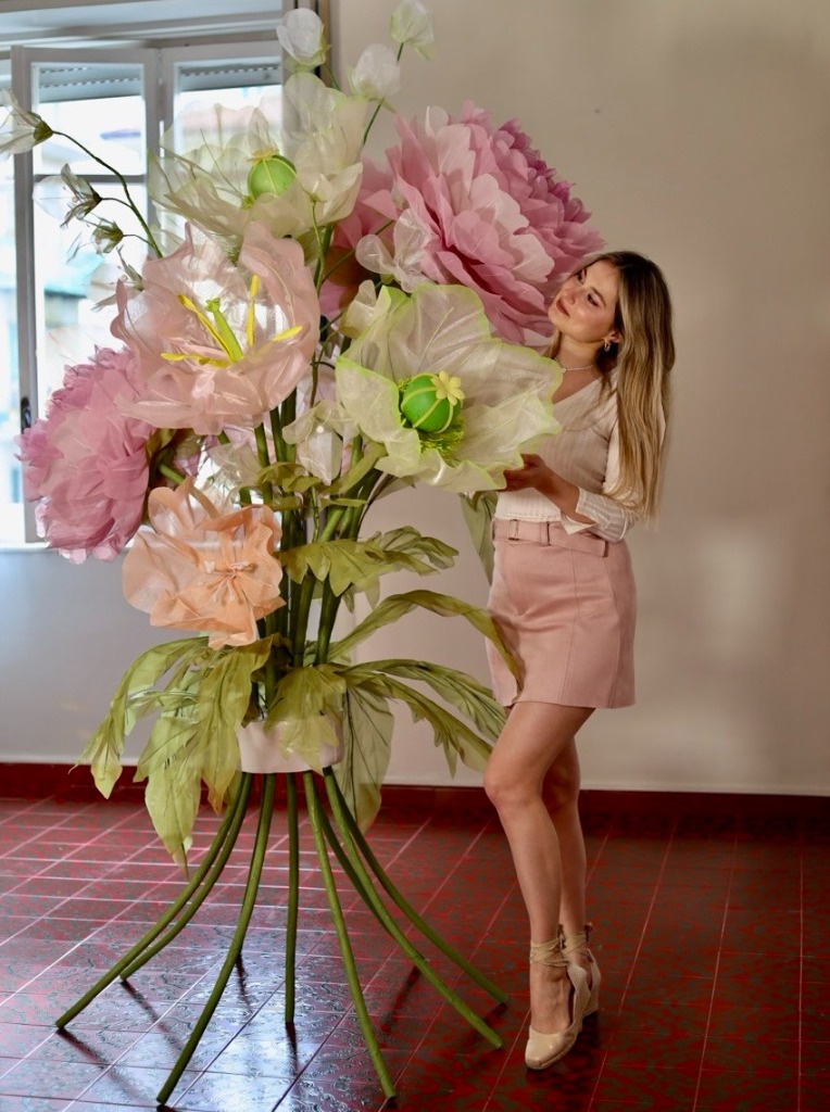 Olga with floral composition