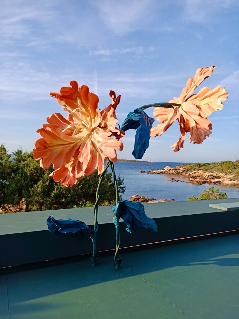 Giant flowers outdoors
