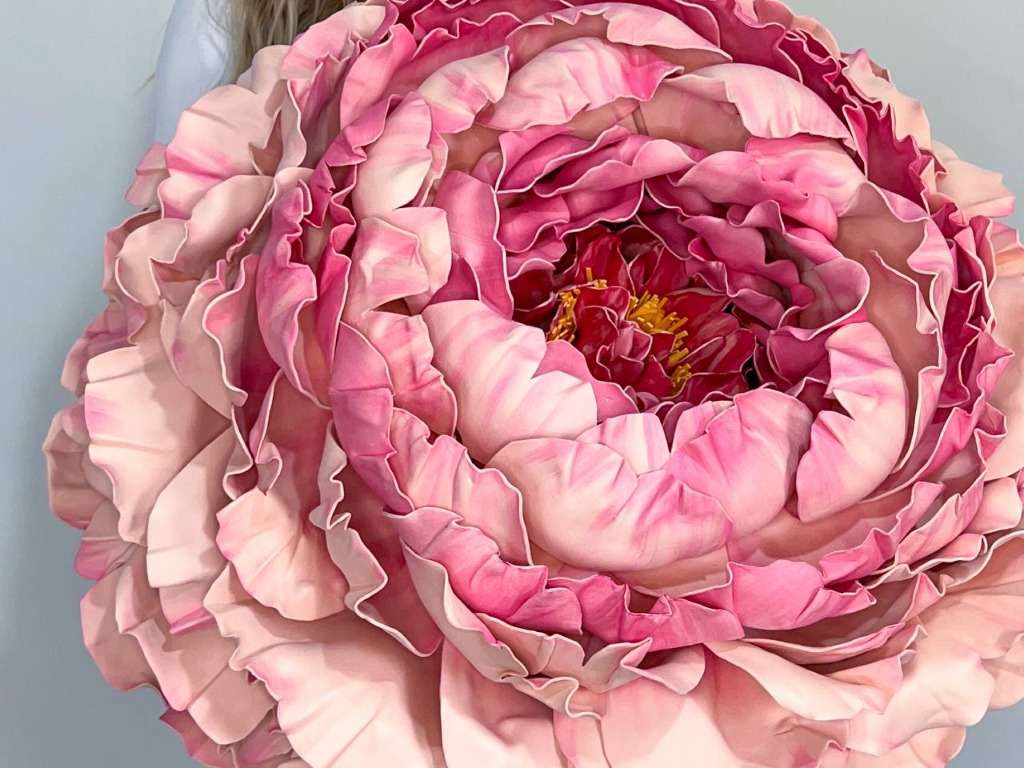 Peonia gigante in gomma EVA (spiegazione lampada)