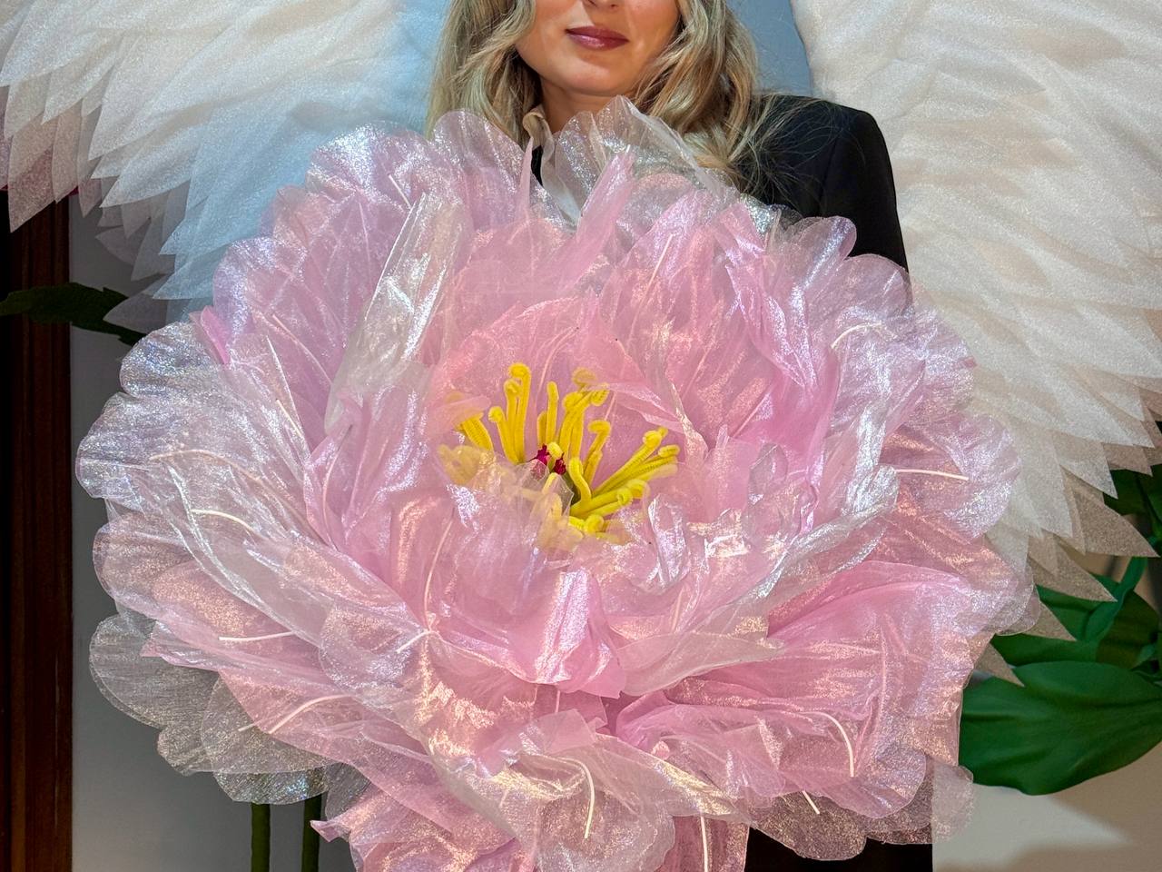 Peonia gigante in organza